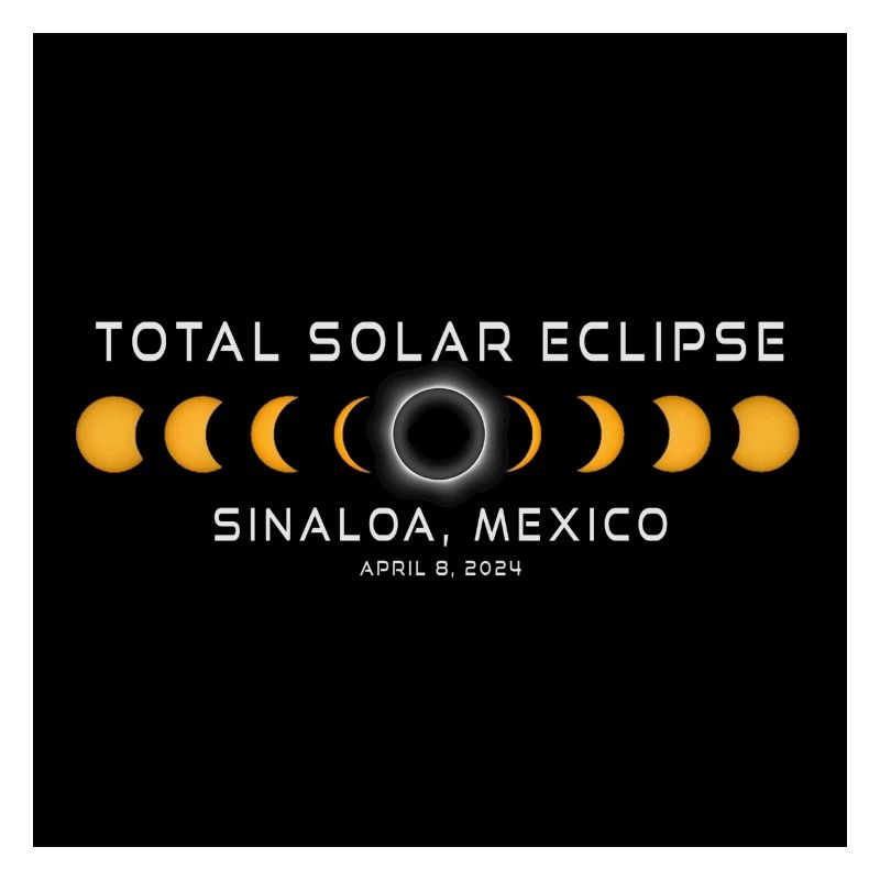 Sinaloa Mexiko 2024 Eclipse Cool Souvenir 8. April