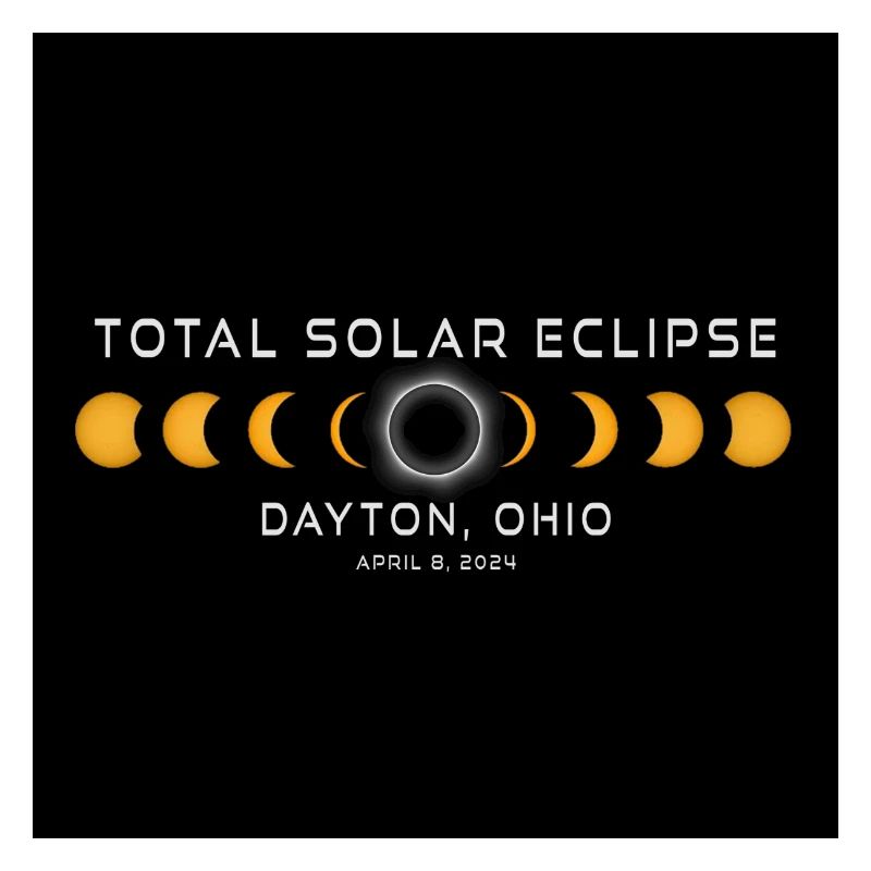 Dayton Ohio 2024 Eclipse Cool Souvenir 8 avril