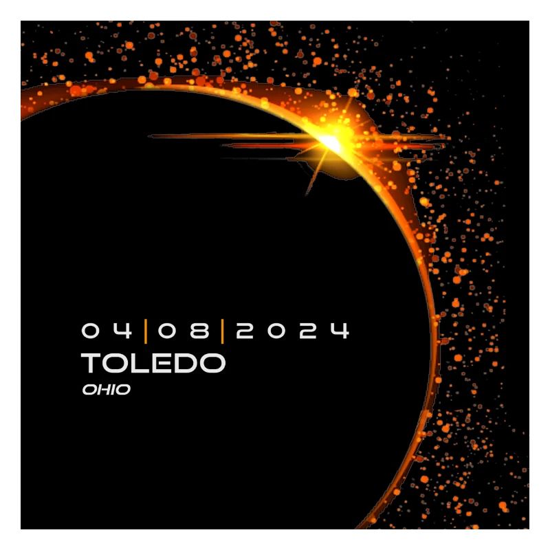 Toledo Ohio 2024 Eclipse Cool Souvenir Memento