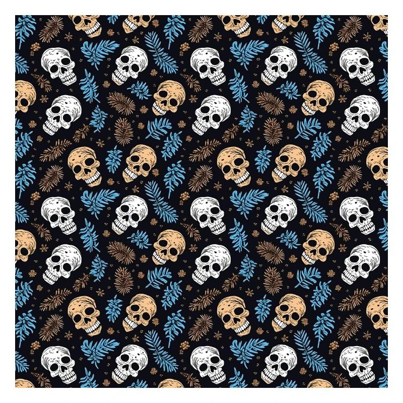 Skulls Seamless Pattern Gothic Dark Halloween