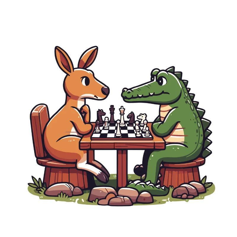 Känguru vs. Krokodil: Ein lustiges Schachdesign