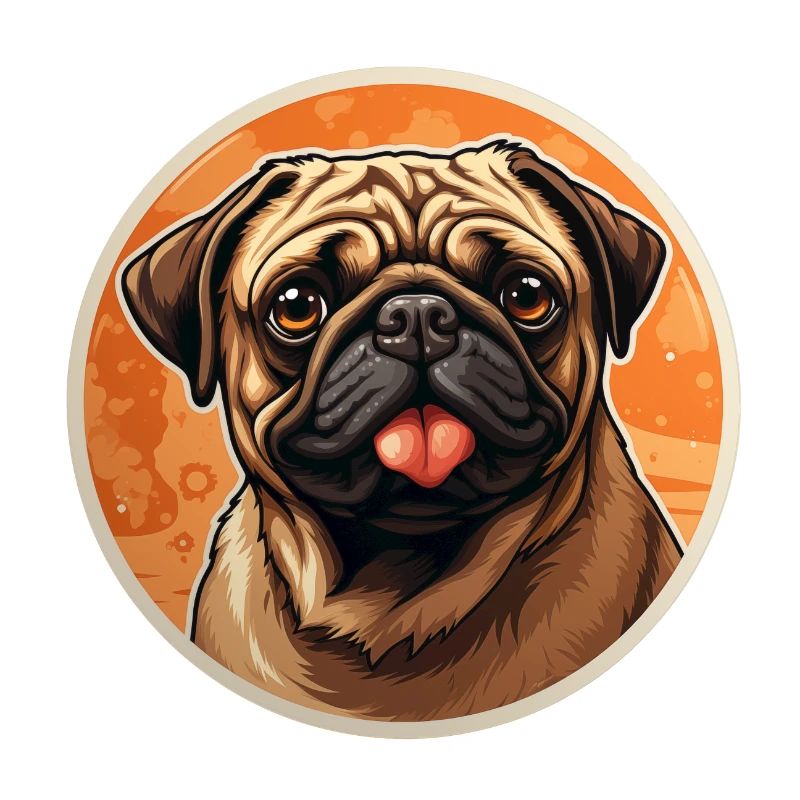 Faithful looking pug head