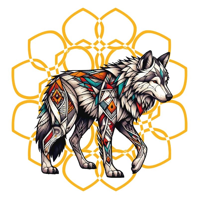 Stammeswolf im Goldenen Mandala