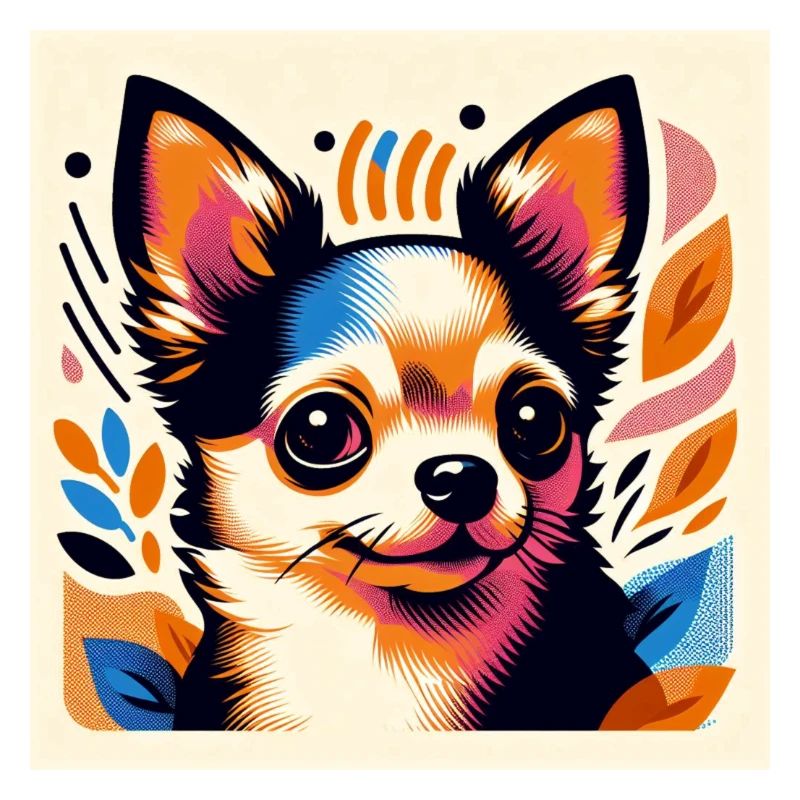 Chihuahua Risograph Vector Style 2
