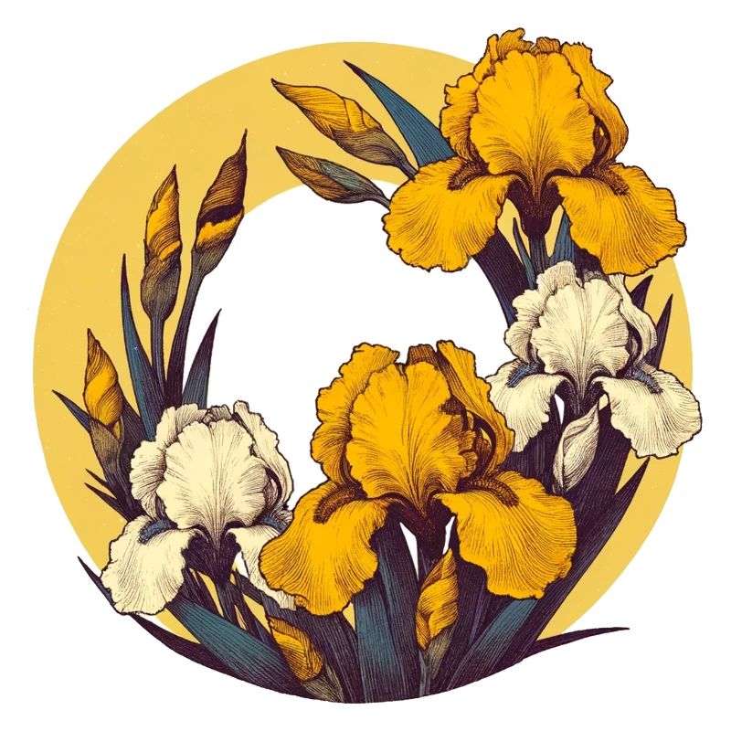 Retro Gelbe Iris