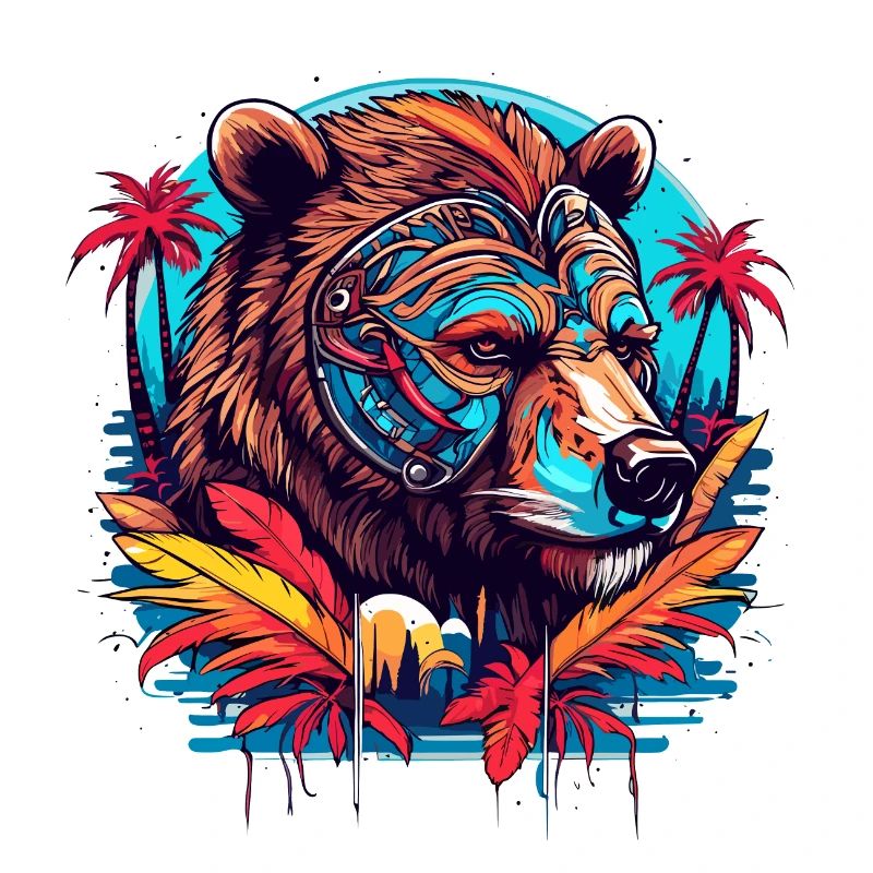 Tattoo / Tier / Kunst / cool / Comic / Bär