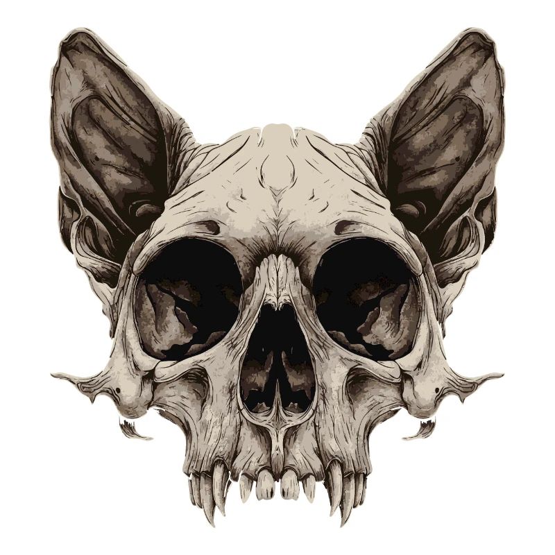 Crâne de chat zombie
