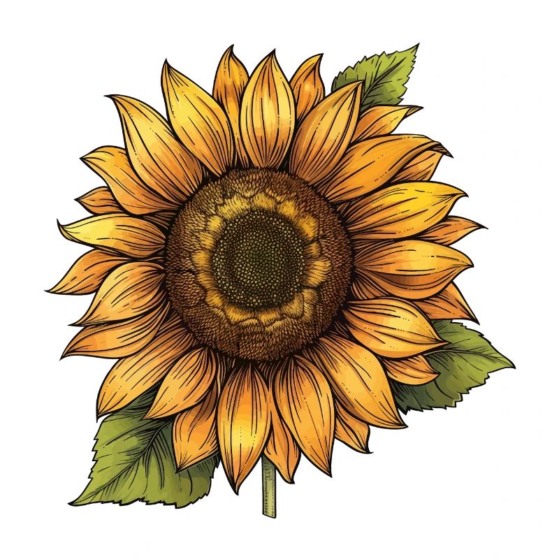 Sonnenblume auf Blättern