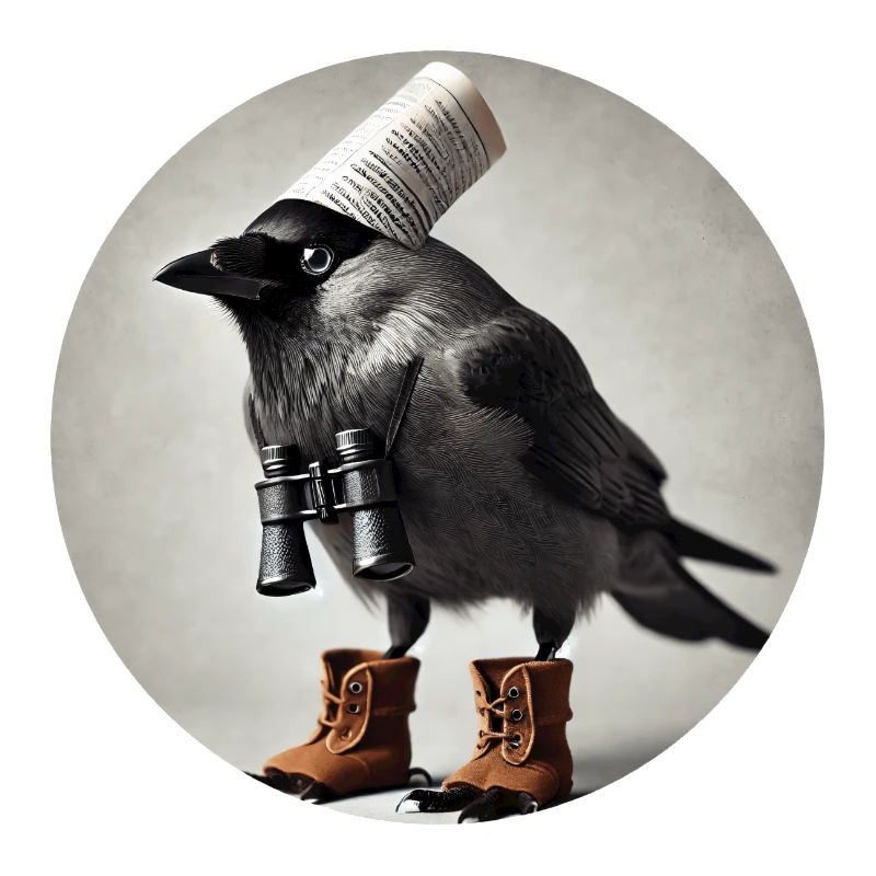 Jackdaw with binoculars