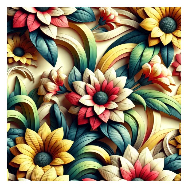 Blumenmuster 3D Effekt