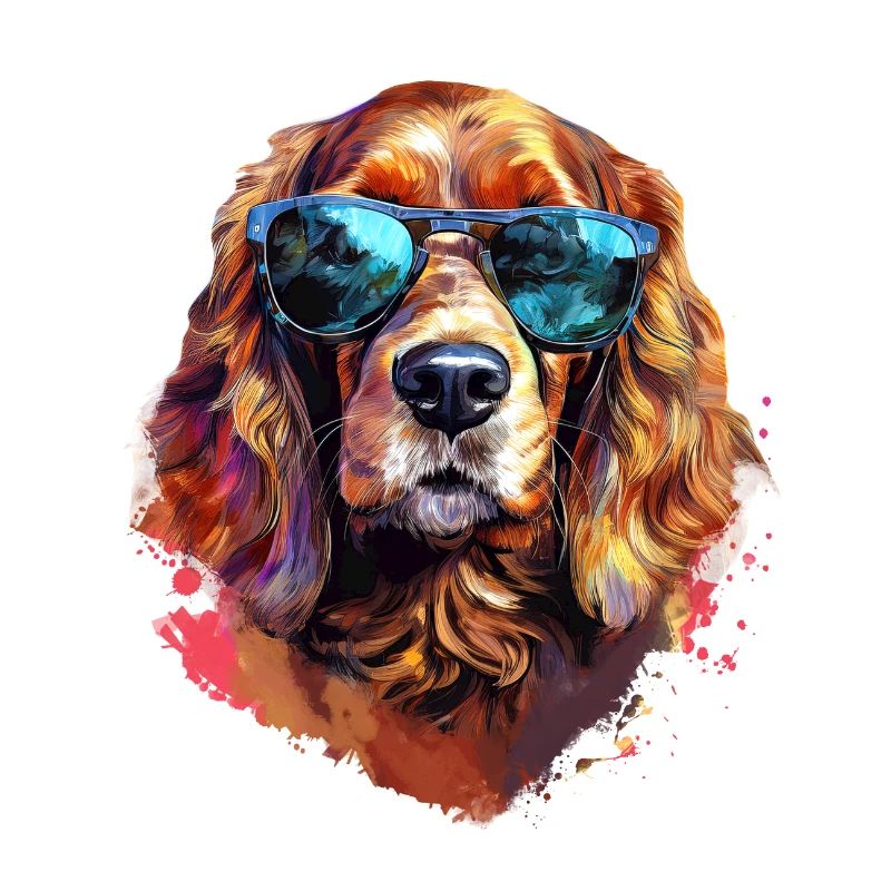 Cocker Spaniel avec lunettes de soleil