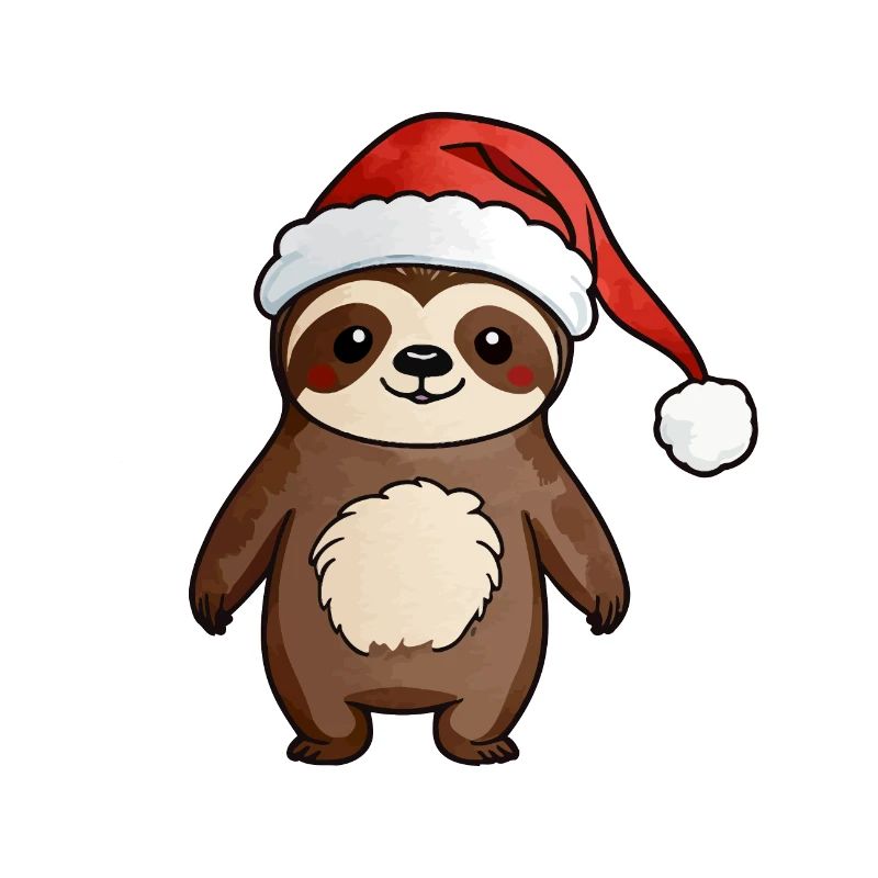 Sloth Christmas Drawing