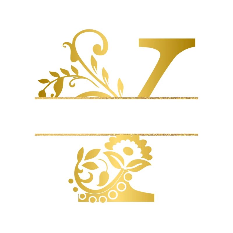Personalisierte Blumen mit goldenem Buchstaben y - Geschenkidee