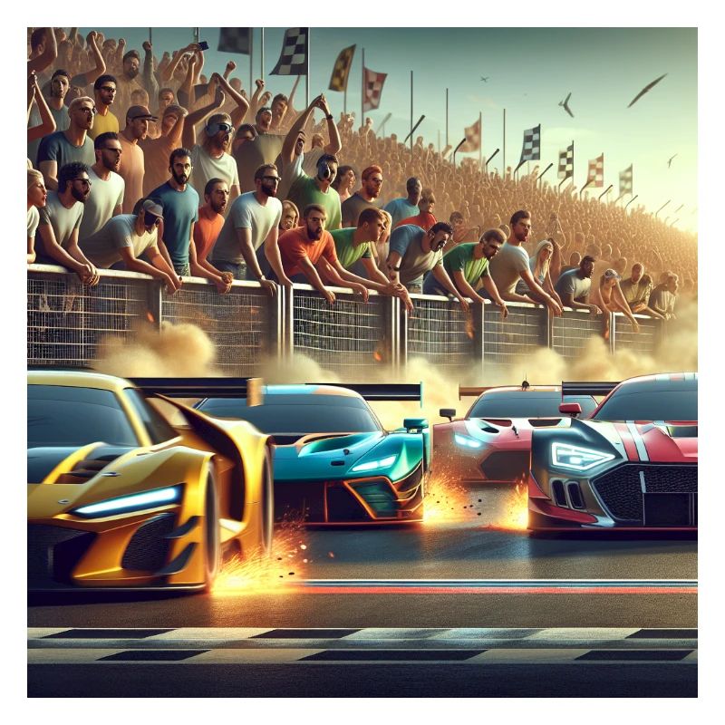 Voitures de course proches de l’arrivée