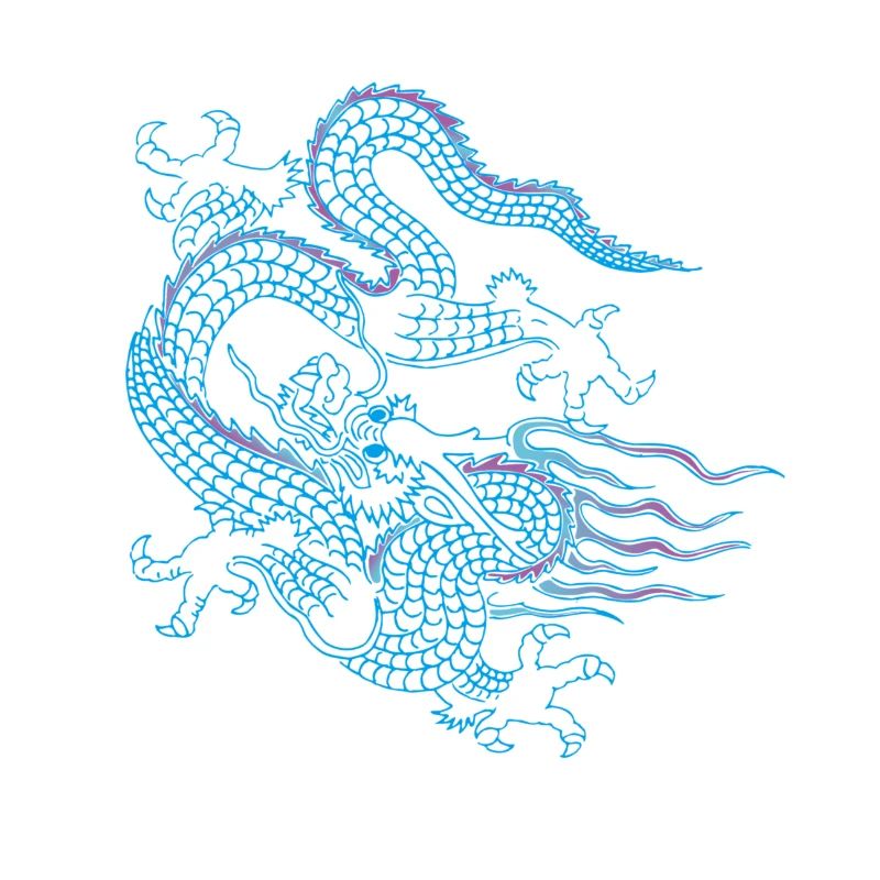 Blue Chinese Dragon