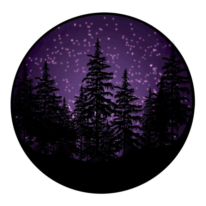 Dark forest with purple background