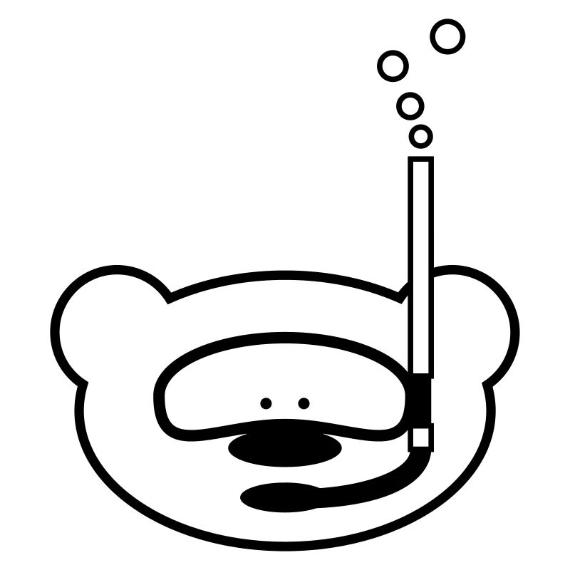 Ours en peluche drôle avec masque de plongée et tuba