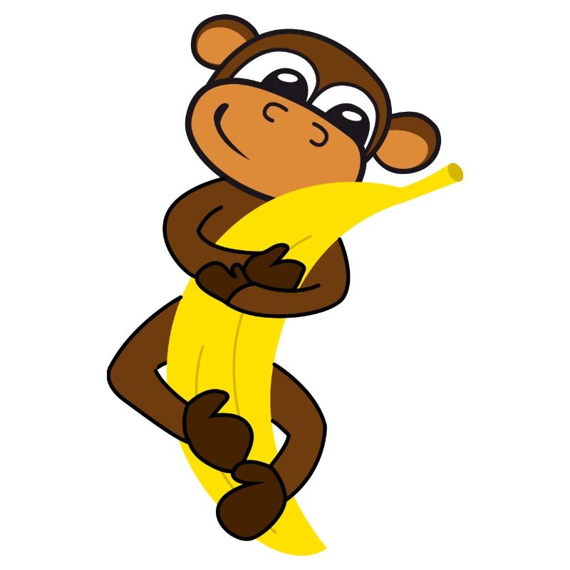 Affe mit Lieblingsbanane