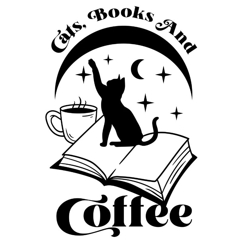 Katze, Buch und Kaffee