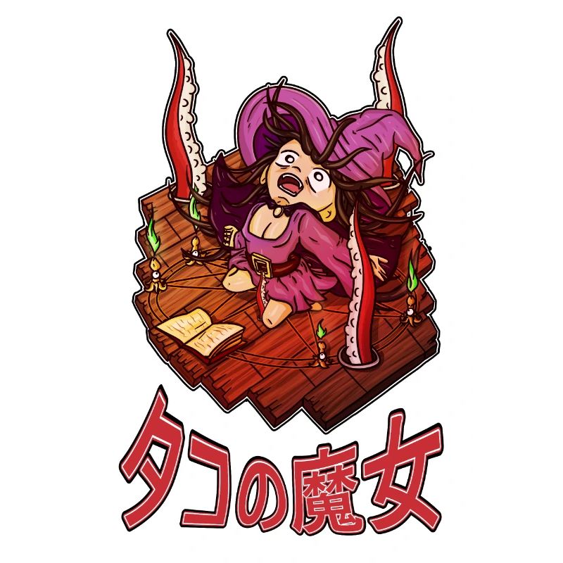 Witch summoning octopus tentacles
