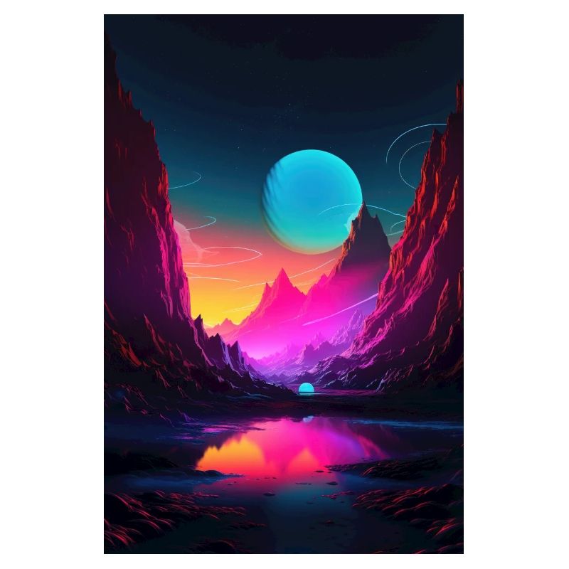 Mountain Glow: Synthwave Vibes in Alpine Serenity