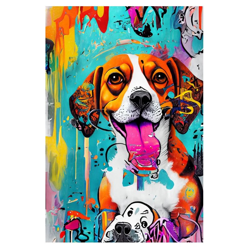 Impression pop art moderne | coloré | Chien Beagle