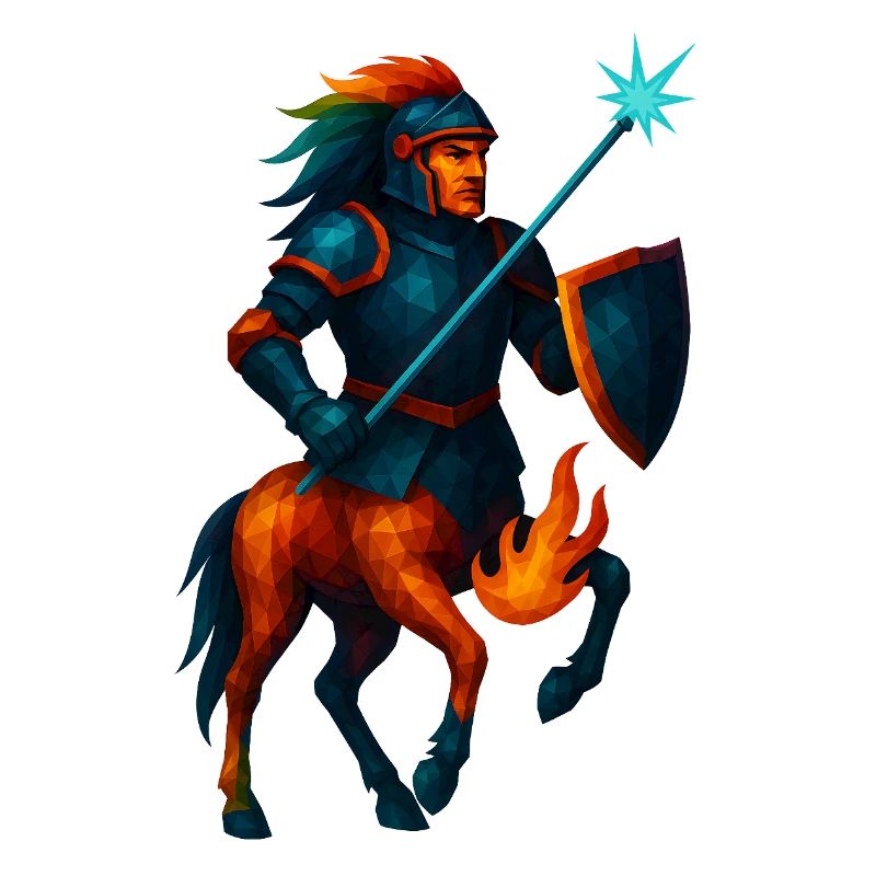 Animal de style WPAP - Centaure en armure avec lance laser