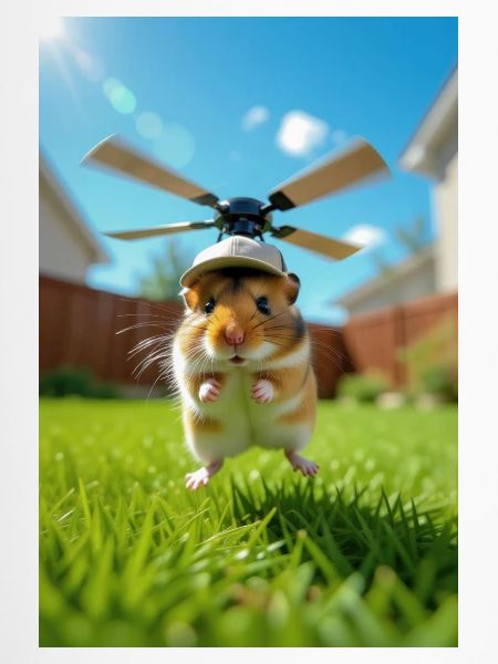 Hamsterpilot im Hubschrauber