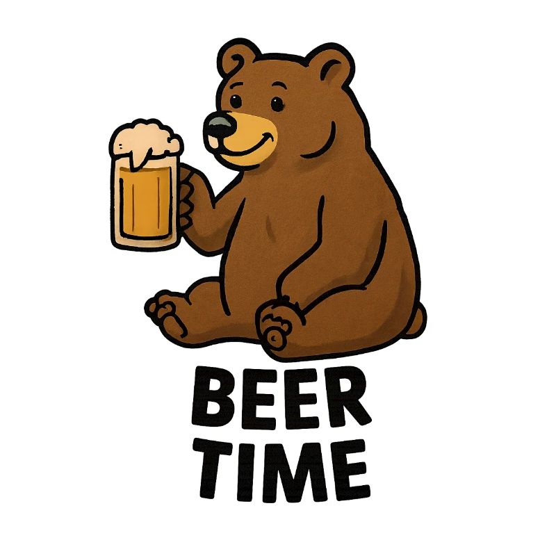 Bär mit Bierglas Illustration