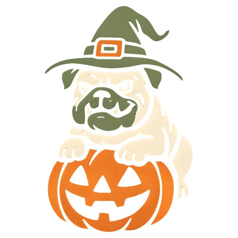 Mops Halloween Kürbis Hexe