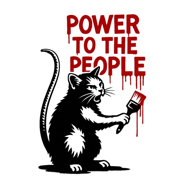 GraffitiKatze Rote Botschaft