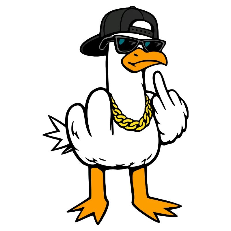 Coole Möwe Lustig Frech Mit Mittelfinger Shirt