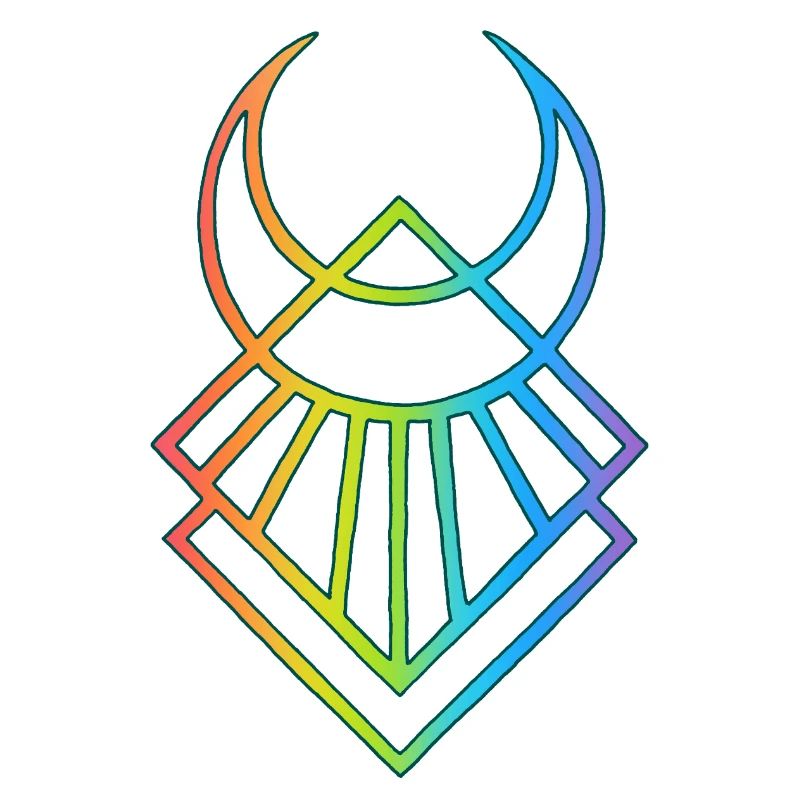 Multicolored Egyptian Moon Symbol