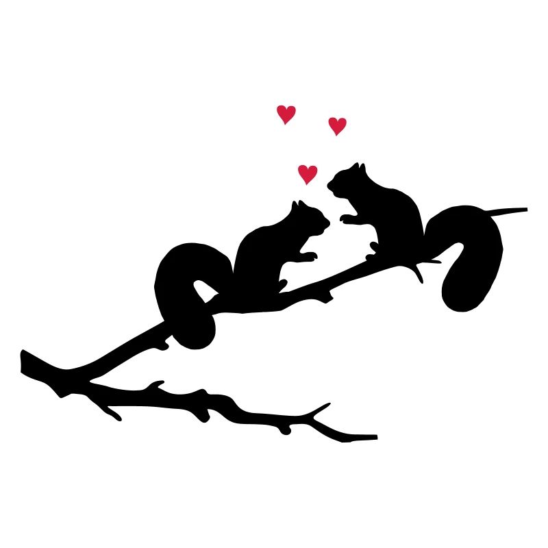 verliebte Eichhörnchen mit Herzchen