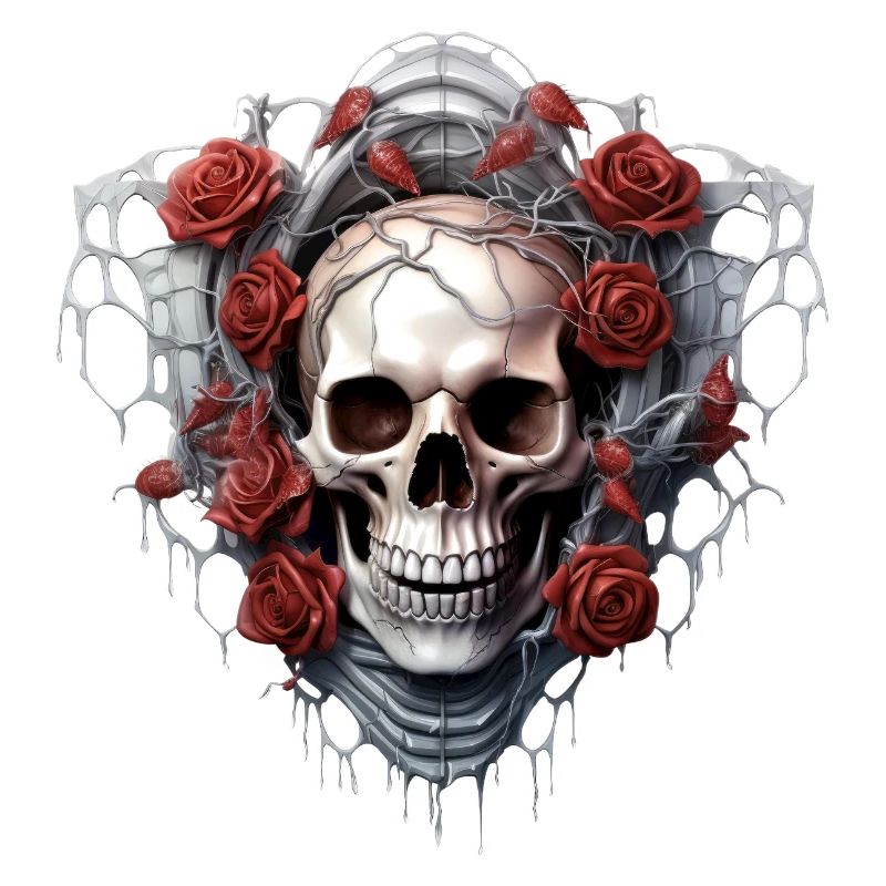 Gothique crâne Roses Art mode graphique