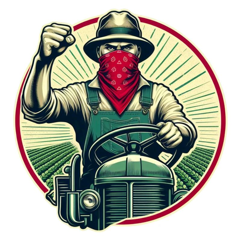 Stikers Farmer auf originalem Oldtimer-Traktor