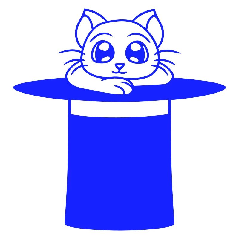 Magical Enchanted Top Hat Wizard Cat