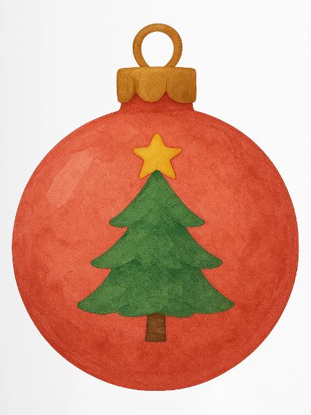 Weihnachtskugel mit Tannenbaum