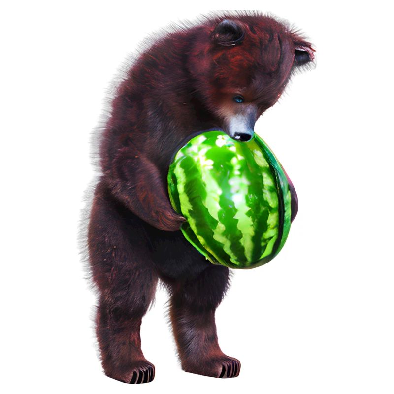 Bear with watermelon