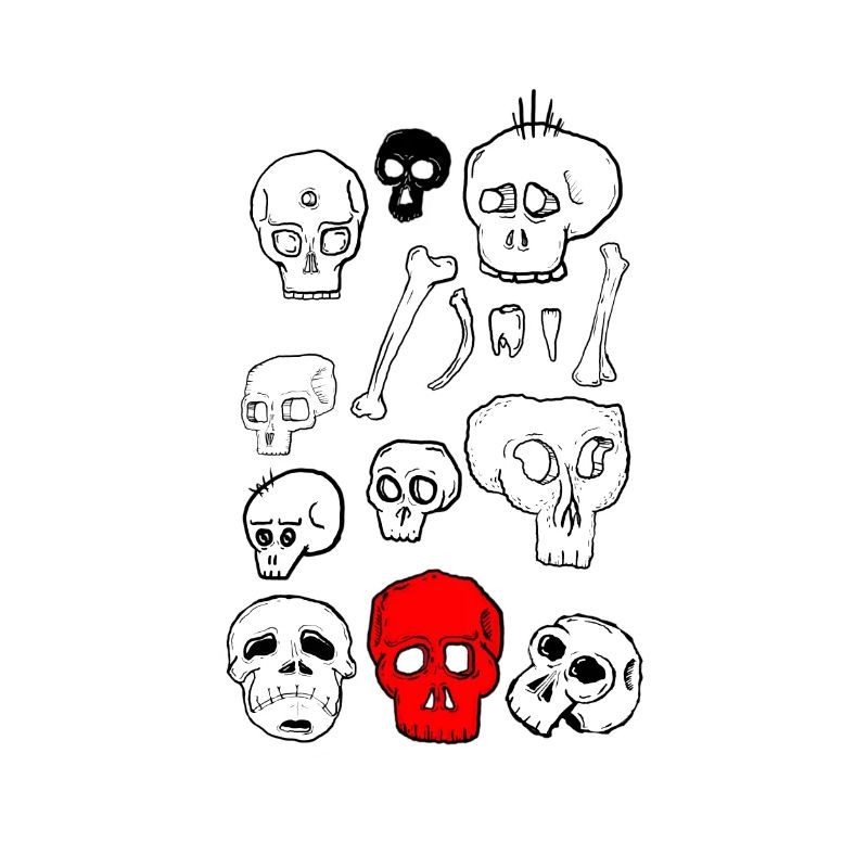Skull-Design mit Farbkontrast