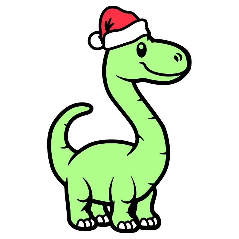 Dinosaurier Brontosaurus Weihnachtsmann