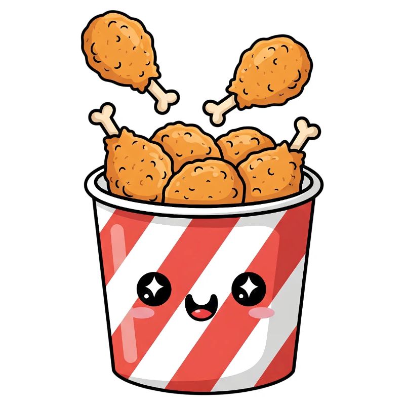 Kawaii-Brathähnchen-Eimer