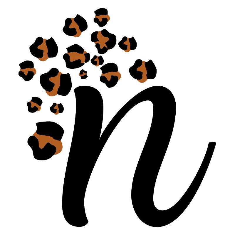 Letter n leopard pattern