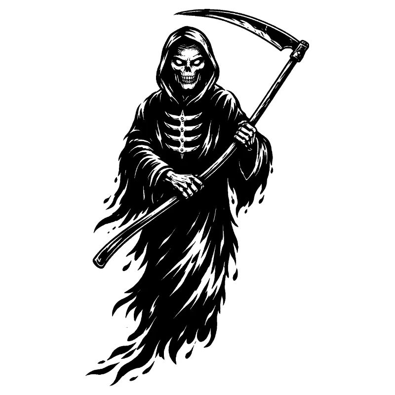 Düsterer Sensenmann Skull im Dark Style 