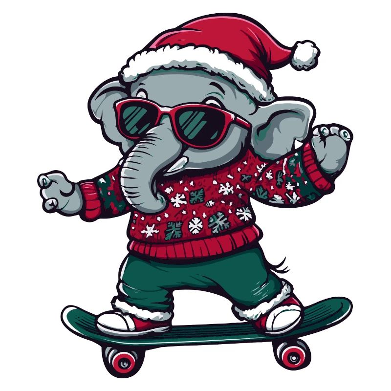 Éléphant Noël Drôle