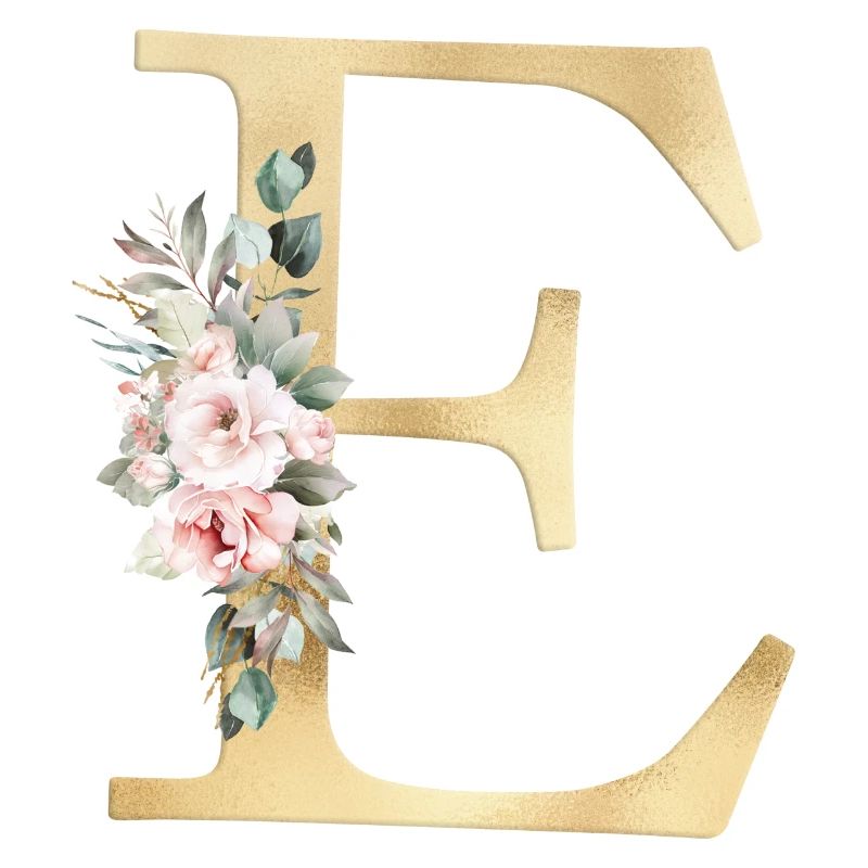E Customisable Monogram Floral