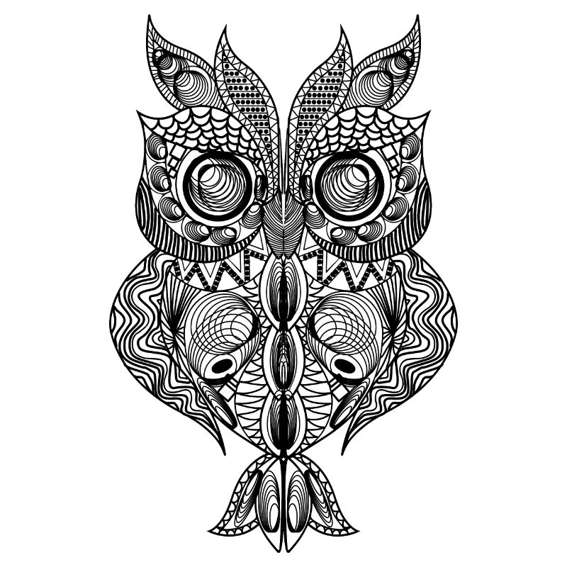 Conception de hibou dans le style mandala