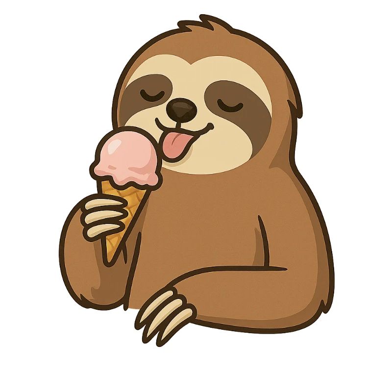 Sloth with cream