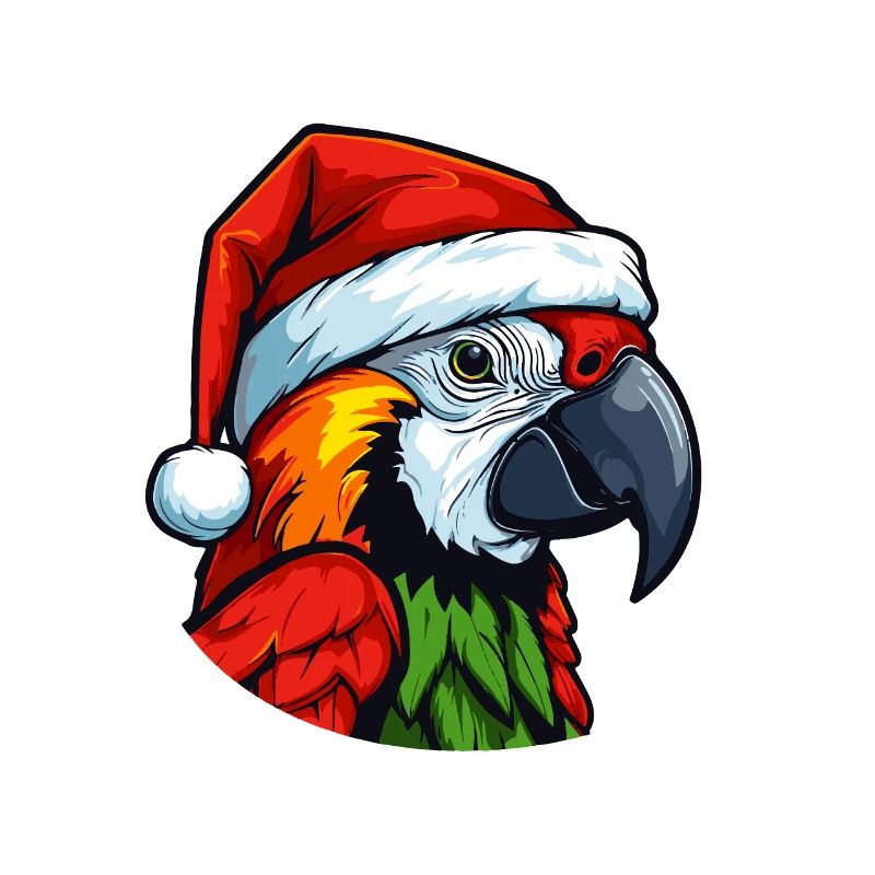 Tête d’animal de Noël perroquet