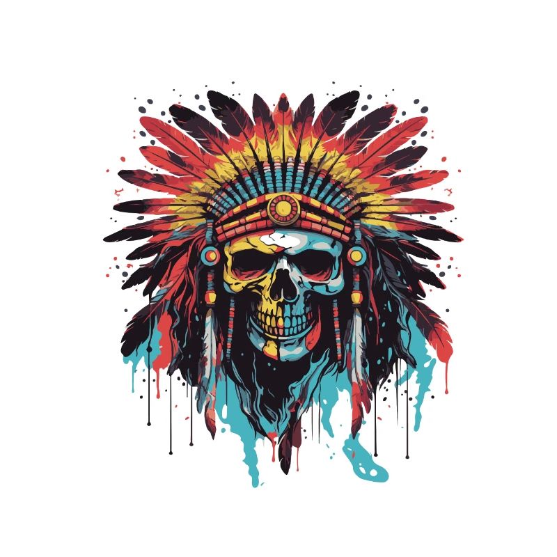 Apache Skull Indian Pop Art